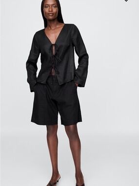 Gap Linen blend button Front Walking shorts NWOT